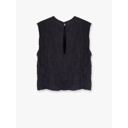 Viscose blend top with crinkled effect