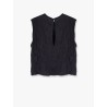 Viscose blend top with crinkled effect