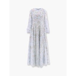 Embroidered tulle long dress