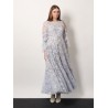 Embroidered tulle long dress