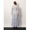 Embroidered tulle long dress