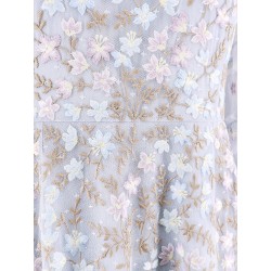 Embroidered tulle long dress