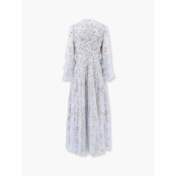 Embroidered tulle long dress