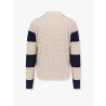 Striped cotton and viscose polo shirt