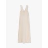 Long silk dress with lace details
