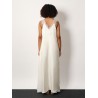 Long silk dress with lace details