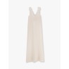 Long silk dress with lace details