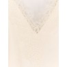 Long silk dress with lace details