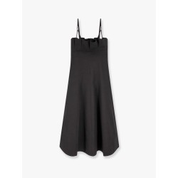 Long dress with horizontal neckline