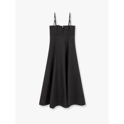 Long dress with horizontal neckline