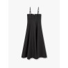 Long dress with horizontal neckline