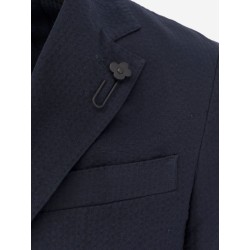 Cotton blazer with iconic brooch