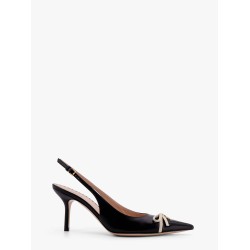 Valentino garavani leather slingback with patent leather toe