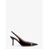 Valentino garavani leather slingback with patent leather toe