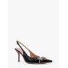 Valentino garavani leather slingback with patent leather toe