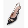 Valentino garavani leather slingback with patent leather toe