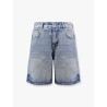 Tailored stone-washed denim bermuda shorts