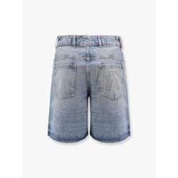 Tailored stone-washed denim bermuda shorts