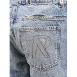 Tailored stone-washed denim bermuda shorts