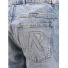 Tailored stone-washed denim bermuda shorts