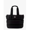 Caradoc padded nylon shoulder bag with logo patch
