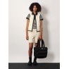 Caradoc padded nylon shoulder bag with logo patch
