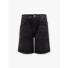 Tailored stone-washed denim bermuda shorts