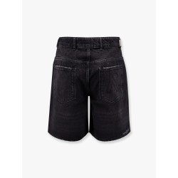Tailored stone-washed denim bermuda shorts