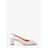 Leather slingback with metal detail