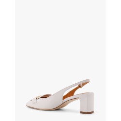Leather slingback with metal detail