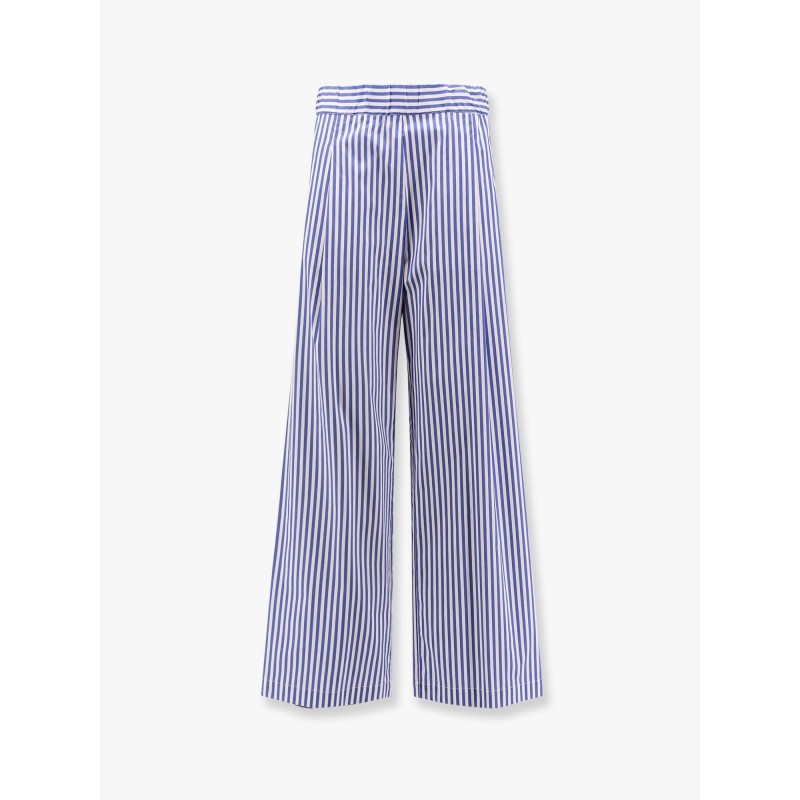 Cotton blend trouser with striped motif