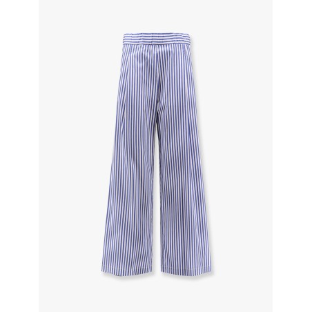 Cotton blend trouser with striped motif