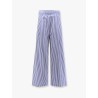 Cotton blend trouser with striped motif