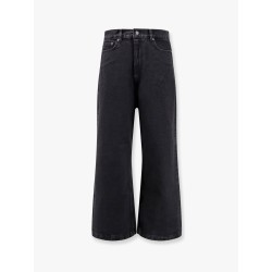 Washed black denim trouser