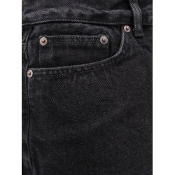 Washed black denim trouser