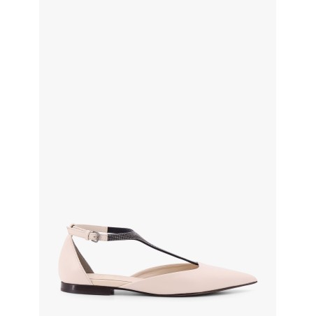 Leather sandals with monili detail on the front