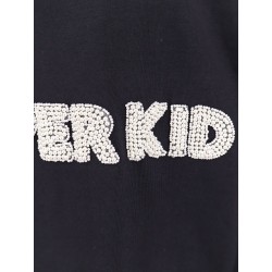 Cotton t-shirt with beads logo patch