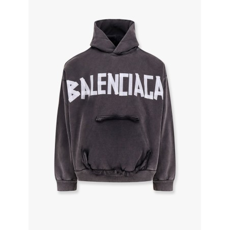 Used effect cotton sweatshirt with new tape logo