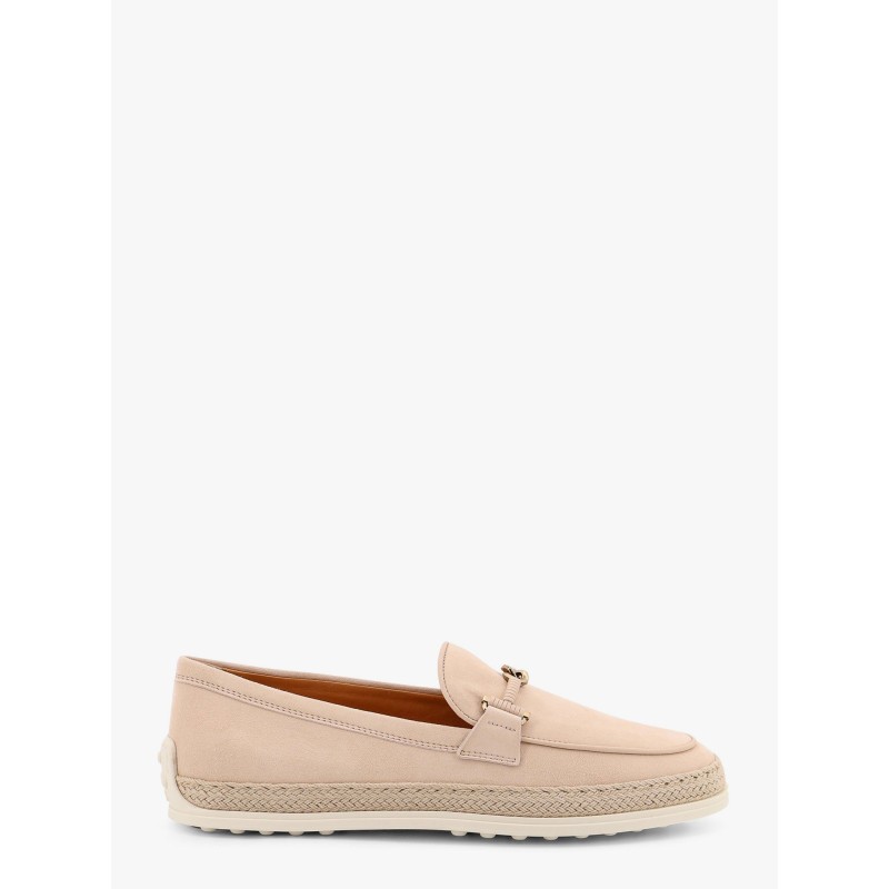Suede loafer with metal detail