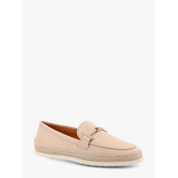 Suede loafer with metal detail