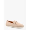Suede loafer with metal detail