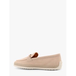 Suede loafer with metal detail
