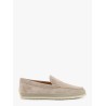 Suede loafer with engraved logo