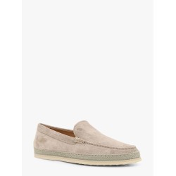 Suede loafer with engraved logo