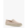 Suede loafer with engraved logo
