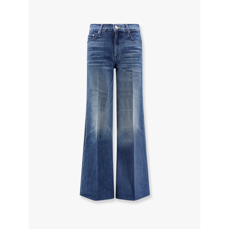 Cotton blend jeans with embroidered monogram