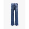 Cotton blend jeans with embroidered monogram