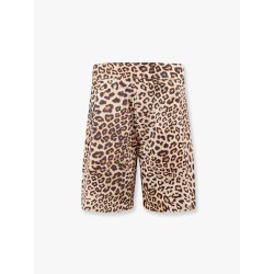 Cotton bermuda shorts with animalier print