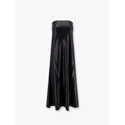 Laminated cotton stretch long dress