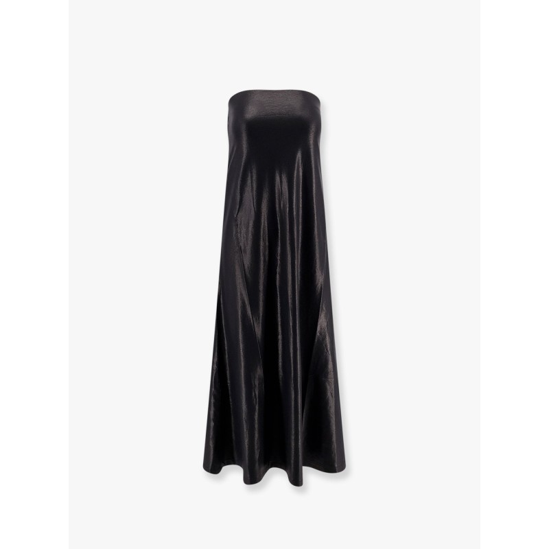 Laminated cotton stretch long dress
